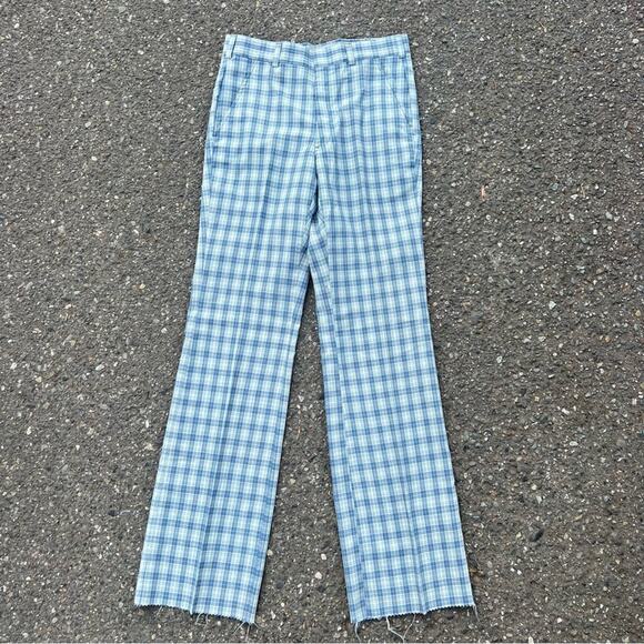 60s Jack Nicklaus HART SCHAFFNER MARX blue plaid polyester golf pants NWT 33x36 - Picture 3 of 10